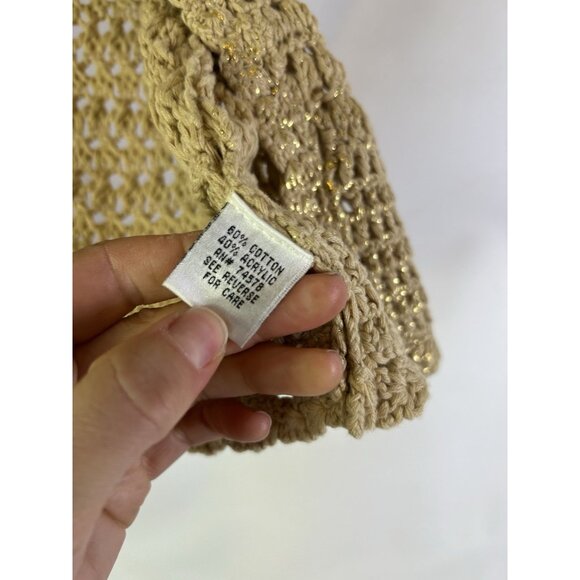 Vintage Y2K Cache Crochet Knit Short Sleeve Cardigan Sweater - Picture 4 of 8